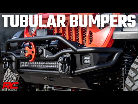 Rough Country Front Winch Bumper Tubular Skid Plate compatible with Jeep Gladiator Jt/Wrangler Jk & Jl 10647