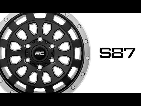 Rough Country 87 Series Wheel Simulated Beadlock Black/Machined 17X8.5 6X5.5 +0Mm 87170912B