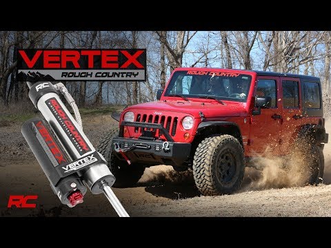 Rough Country Vertex 2.5 Adj Front Shocks 3.5-6" compatible with Jeep Wrangler Jk (2007-2018) 689006