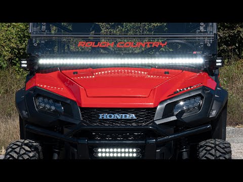 LED Light | Cage Mount | 50" Black Single Row | White DRL | Honda Pioneer 1000 (16-22)