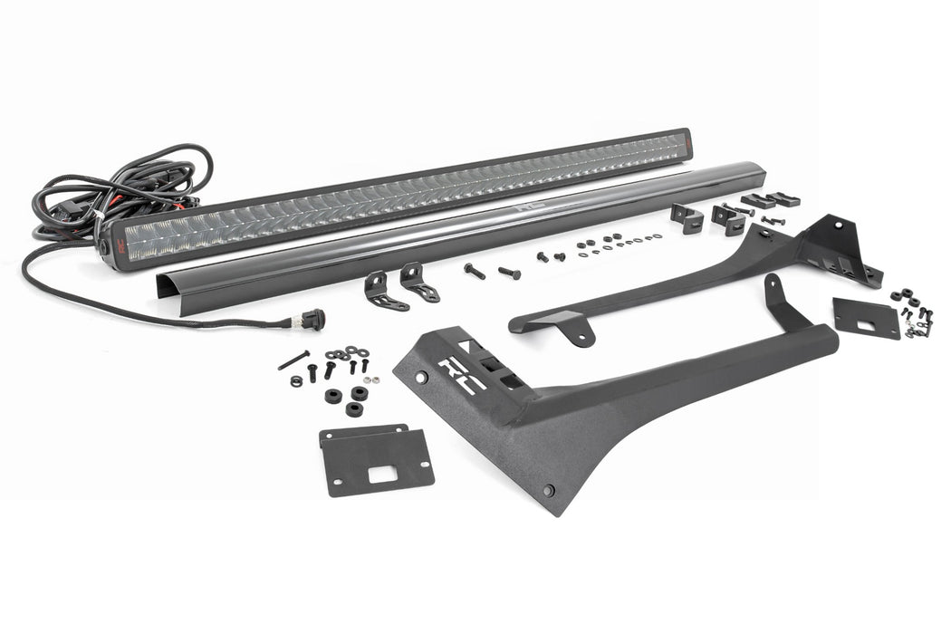 Rough Country compatible with Jeep Jl/Jt 50In Led Upper Windshield Mount W/ 50In Dual Row Spectrum Series 80069