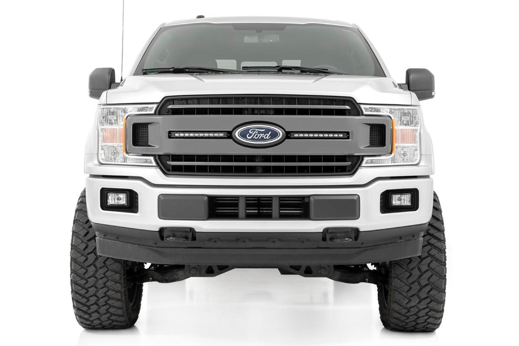 Rough Country Led Light Kit Grille Mount 10" Chrome Slimline Pair Ford F-150 (18-20) 70809