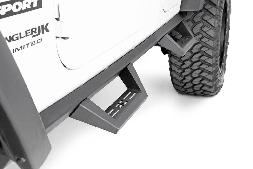 Rough Country Contoured Drop Steps 4 Door compatible with Jeep Wrangler Jk 2Wd/4Wd (07-18) 90765B