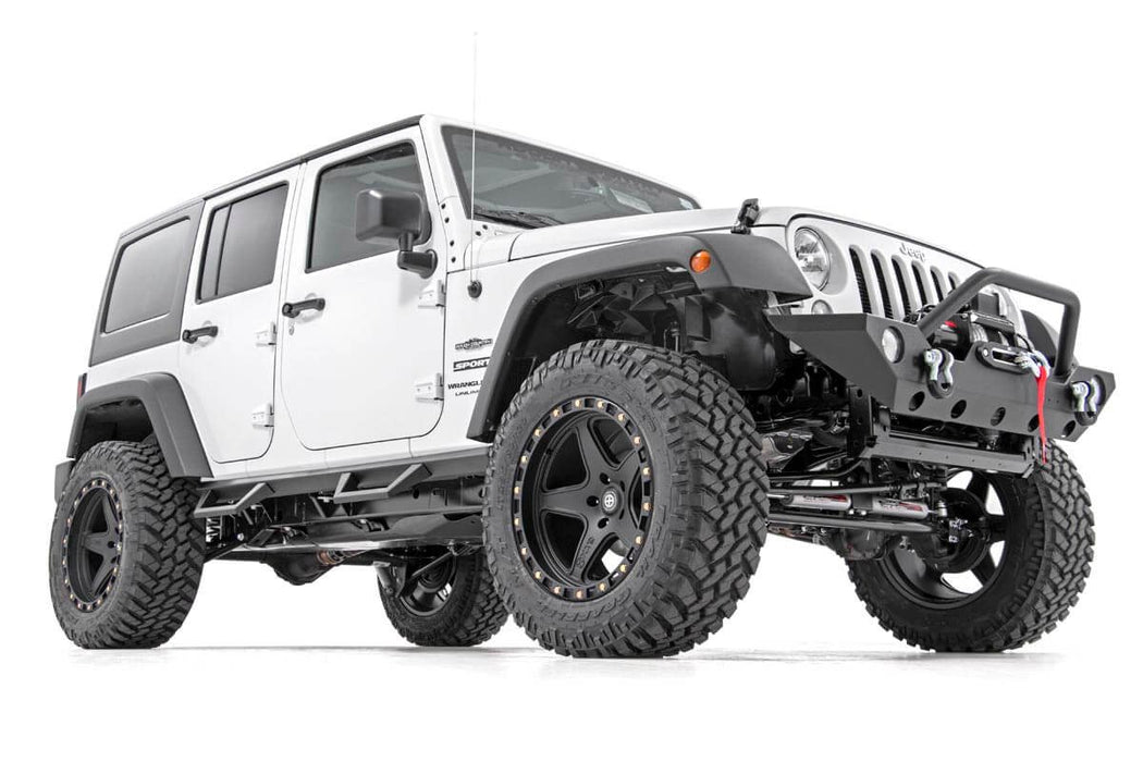 Rough Country Contoured Drop Steps 4 Door compatible with Jeep Wrangler Jk 2Wd/4Wd (07-18) 90765B