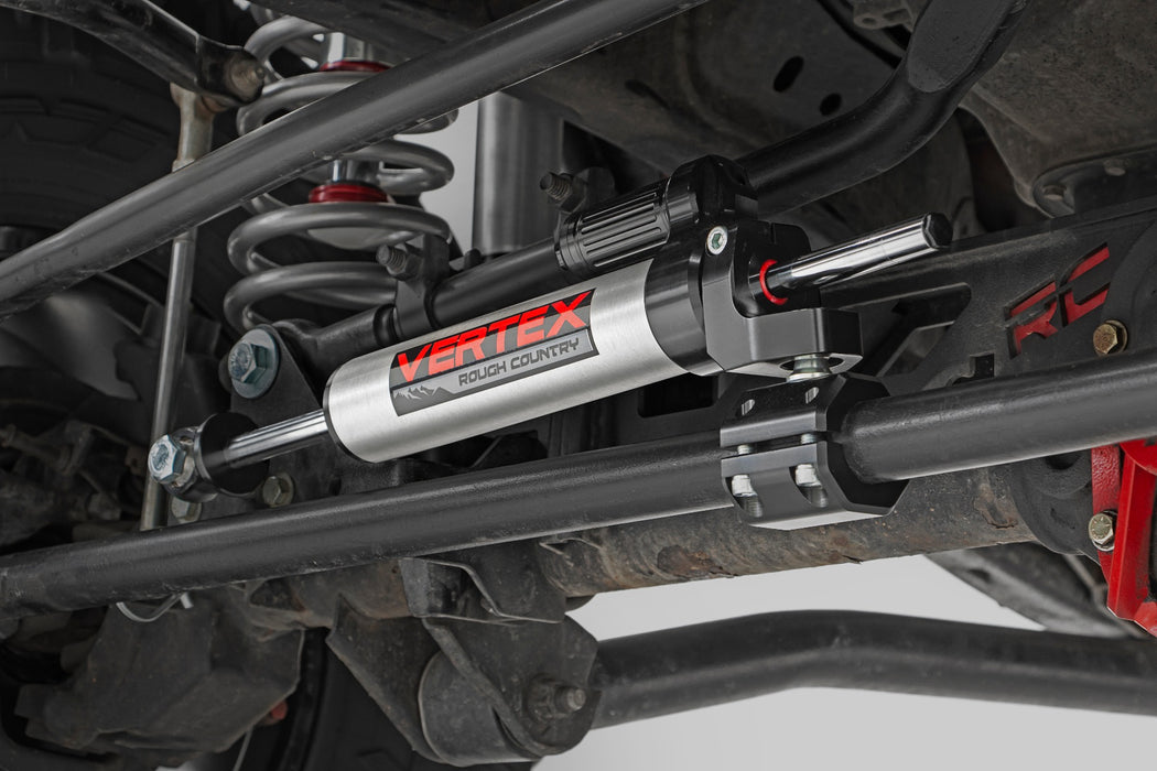 Rough Country Vertex Steering Stabilizer Pass-Through compatible with Jeep Wrangler Jk (07-18) 680900