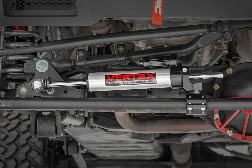 Rough Country Vertex Steering Stabilizer Pass-Through compatible with Jeep Wrangler Jk (07-18) 680900