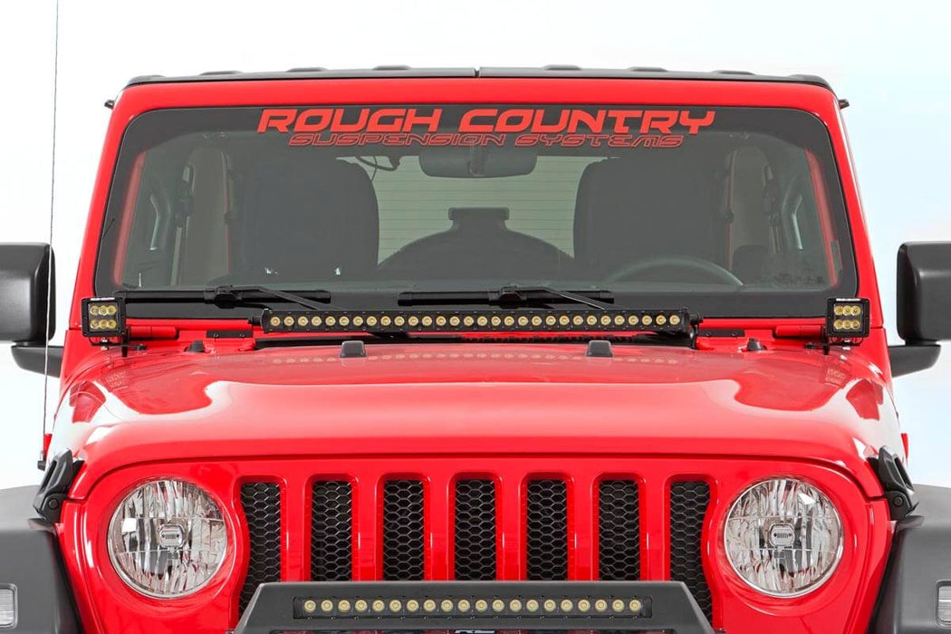 Rough Country compatible with Jeep 30-Inch Led Hood Kit (18-21 Wrangler Jl, 20-21 Gladiator Jt Black-Series) 70054