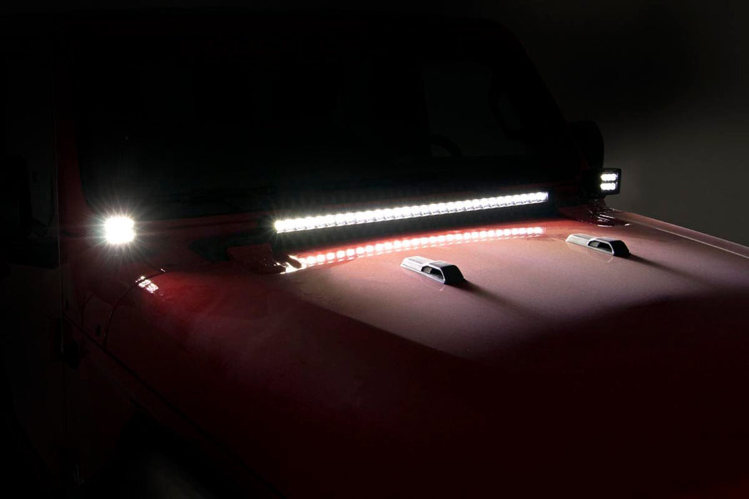 Rough Country Led Light Hinge Mnt 2" Black Pair compatible with Jeep Gladiator Jt/Wrangler 4Xe/Wrangler Jl (18-23) 70052