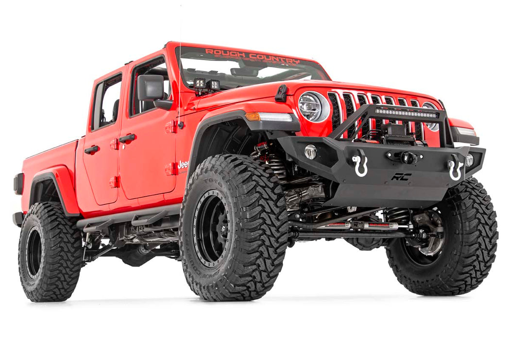 Rough Country compatible with Jeep Quad Led Light Pod Kit Black Series (18-21 Jl 20-21 Gladiator) 70822