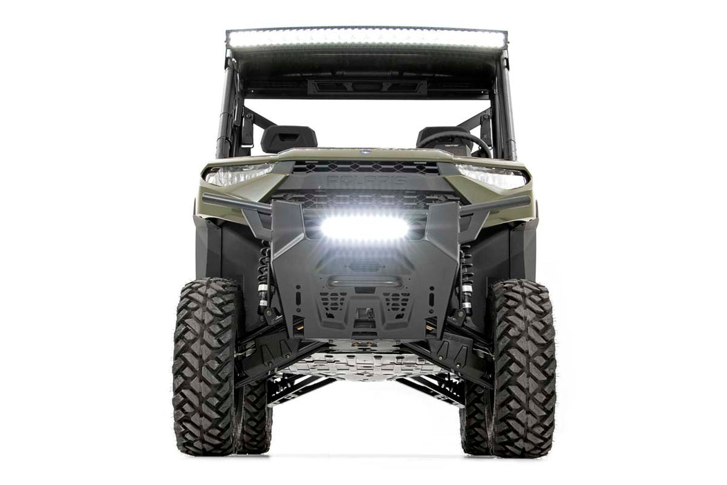 Rough Country Led Light Bumper Mount 12" Black Single Row White Drl Polaris Ranger Xp 1000/1000 Crew 93027