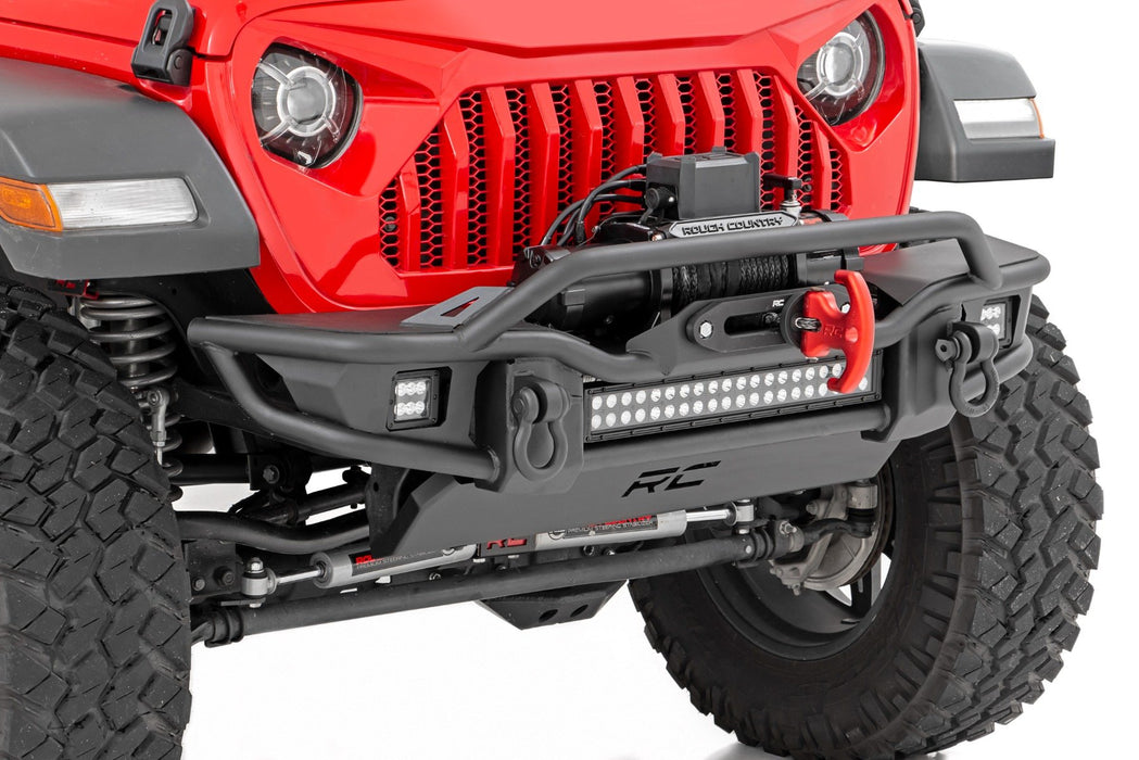 Rough Country Front Winch Bumper Tubular Skid Plate compatible with Jeep Gladiator Jt/Wrangler Jk & Jl 10647