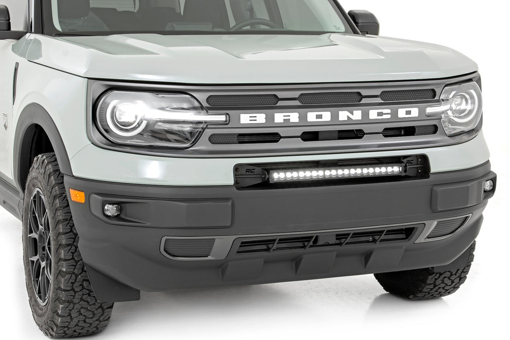 Rough Country Led Light Kit Bumper Mount 20" Black Single Row Ford Bronco Sport (21-23) 71036