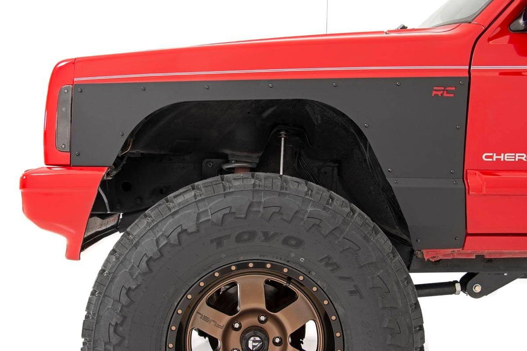 Rough Country Fender & Quarter Panel Armor Front Combo compatible with Jeep Cherokee Xj (84-96) 10577