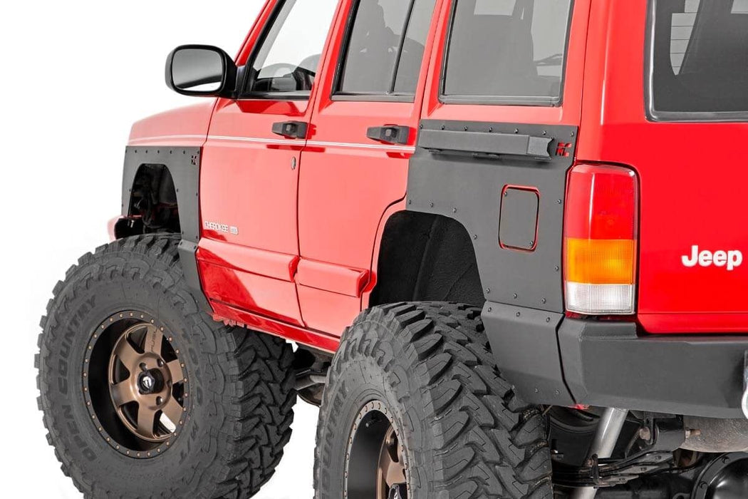 Rough Country Fender & Quarter Panel Armor Rear Combo compatible with Jeep Cherokee Xj (84-96) 10578