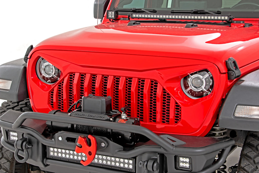 Rough Country Headlights Drl Halo Led 9" compatible with Jeep Gladiator Jt (20-23)/Wrangler Jl (18-23) RCH5300