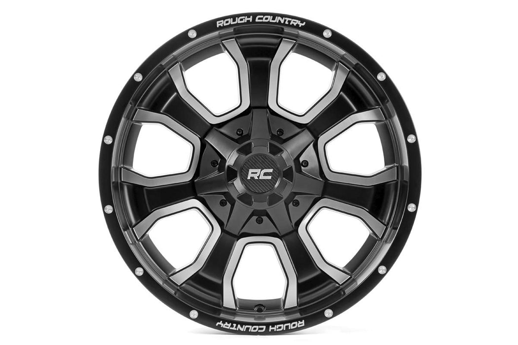 Rough Country 93 Series Wheel One-Piece Machined Black 20X9 5X5/5X4.512Mm 93209013