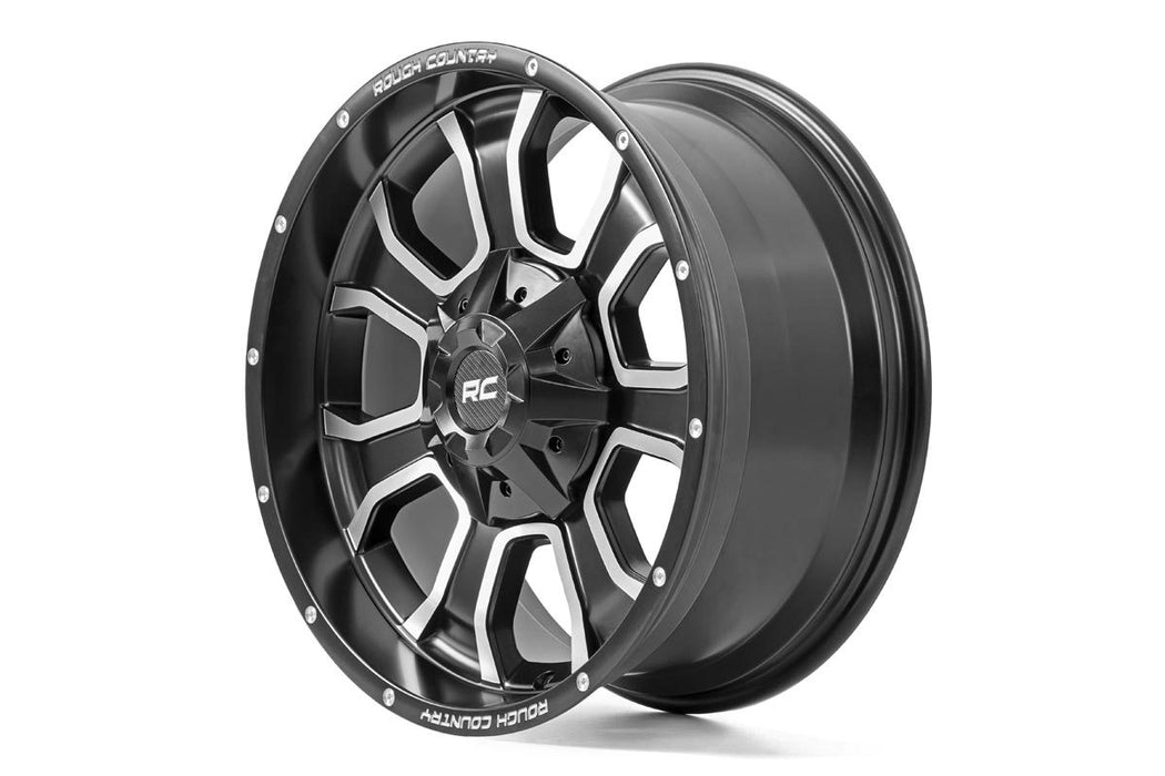 Rough Country 93 Series Wheel One-Piece Machined Black 20X10 6X5.5/6X13518Mm 93201012