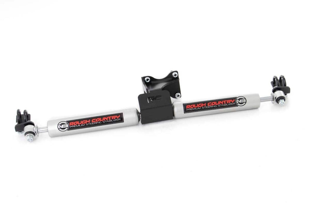 Rough Country N3 Steering Stabilizer Dual 2-8 Inch Lift compatible with Jeep Wrangler Jk (07-18) 8734930