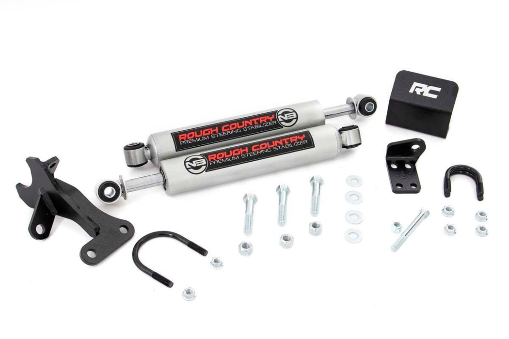 Rough Country N3 Steering Stabilizer Dual 4 Inch Lift compatible with Jeep Grand Cherokee Wj (99-04) 8749630