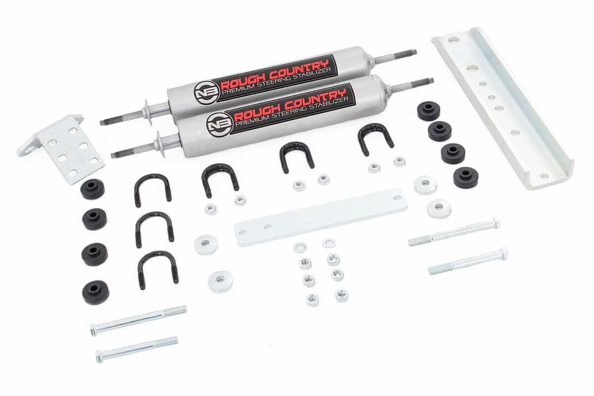 Rough Country N3 Steering Stabilizer Dual Fits Ford Bronco/F-150/F-250 (1980-1998) 8733830