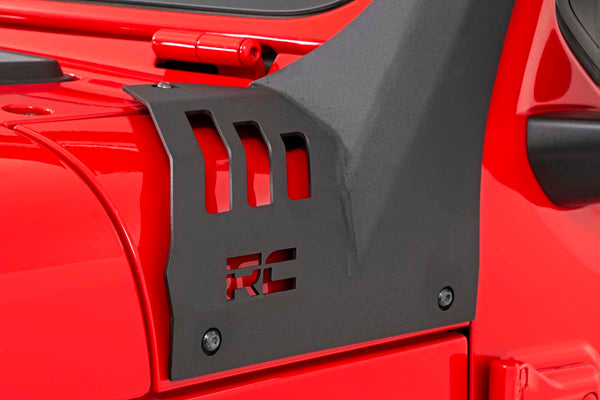 Rough Country Fits Jeep 50-Inch Straight Led Light Bar Upper Windshield Kit W/ Dual-Row Black Series Led (20-22 Gladiator Jt, 18-22 Wrangler Jl) 70069