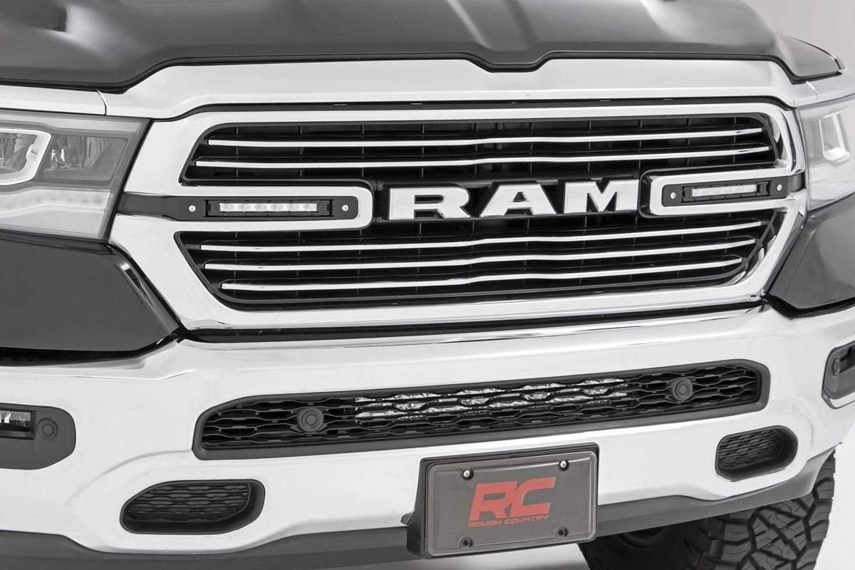 Rough Country Dual 6In Led Grille Kit Chrome Slimline Fits RAM 1500 2WD/4WD (19-23) 70784