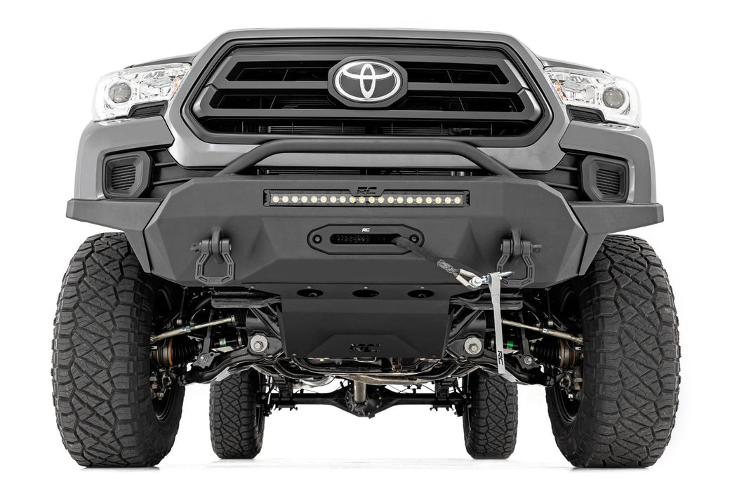 Rough Country Front Bumper High Clearance 12000-Lb Pro Series Winch Synthetic Rope Fits toyotaTacoma 4WD (16-23)