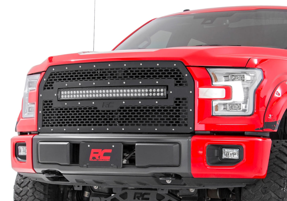 Rough Country Mesh Grille 30" Dual Row Led Black Ford F-150 2Wd/4Wd (15-17) 70193