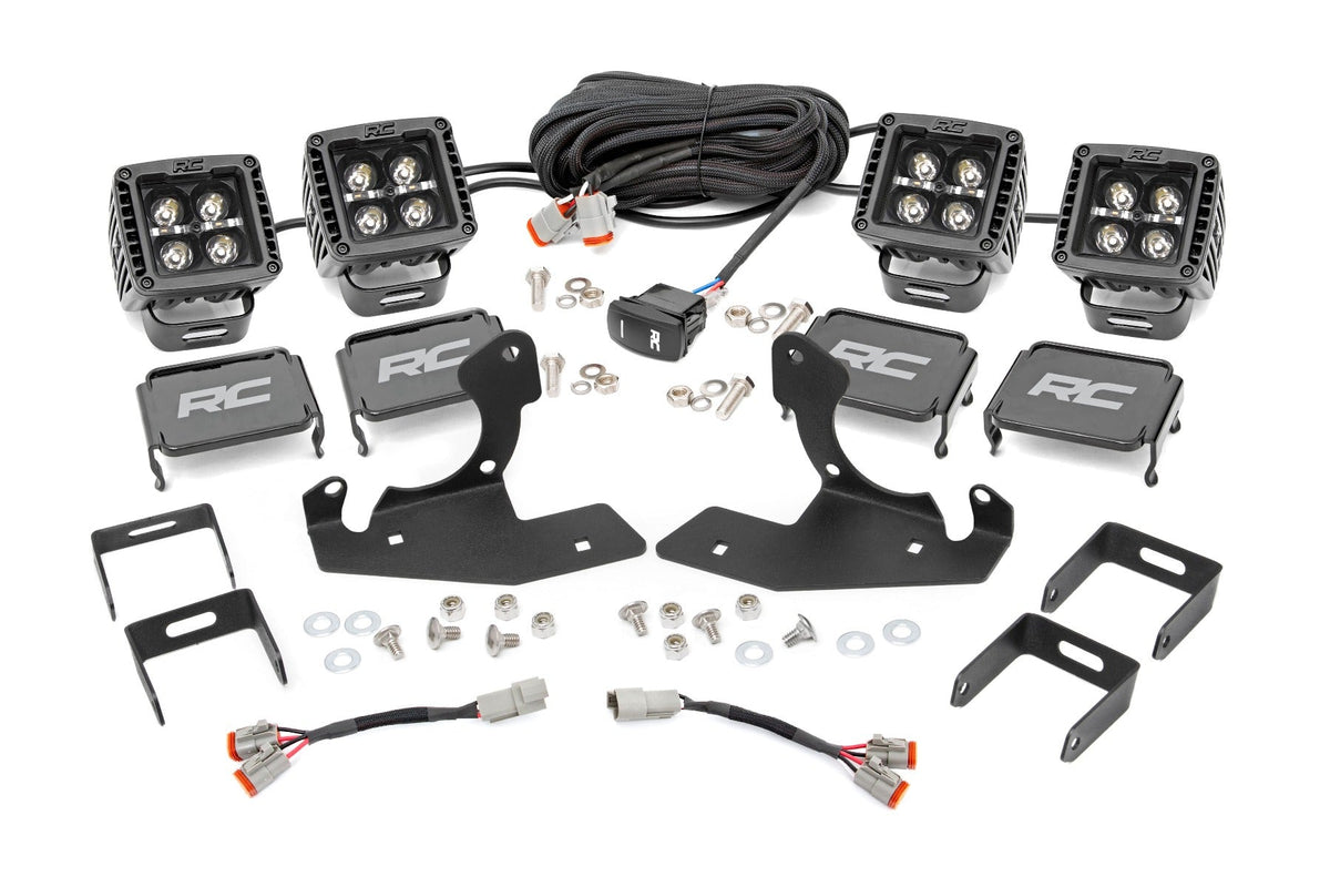 Rough Country Fits Chevrolet Led Fog Light Kit Black Series W/ Amber Drl (11-14 Silverado Hd) 70628DRLA