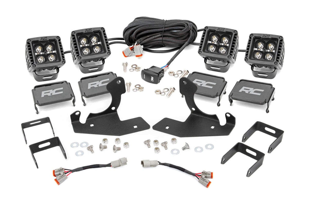 Rough Country Fits Chevrolet Led Fog Light Kit Black Series W/ White Drl (07-13 Silverado 1500) 70762DRL