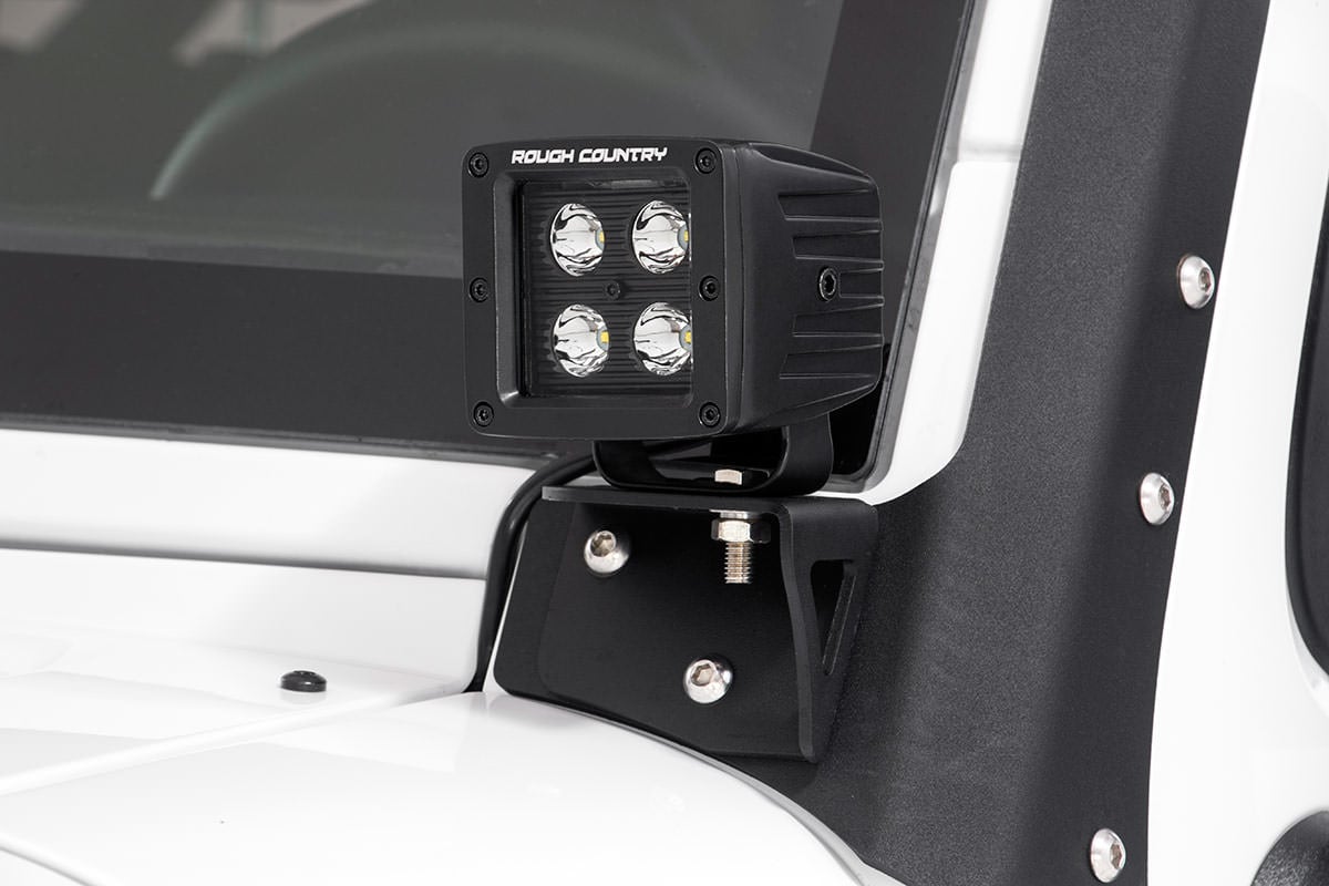 Rough Country Led Light Mount Lower Windshield Pod Fits Jeep Wrangler Jk (07-18) 70044