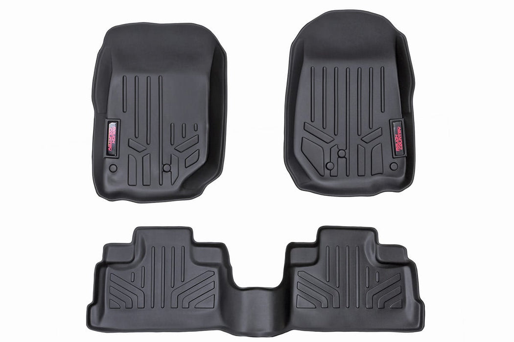 Rough Country Floor Mats Fr & Rr 4 Door compatible with Jeep Wrangler Jk 2Wd/4Wd (07-13) M-60712