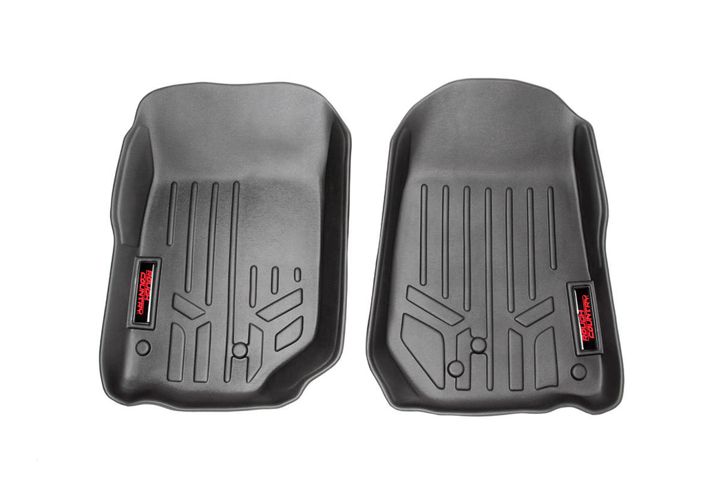 Rough Country Floor Mats Front compatible with Jeep Wrangler Jk (2007-2013) M-6141