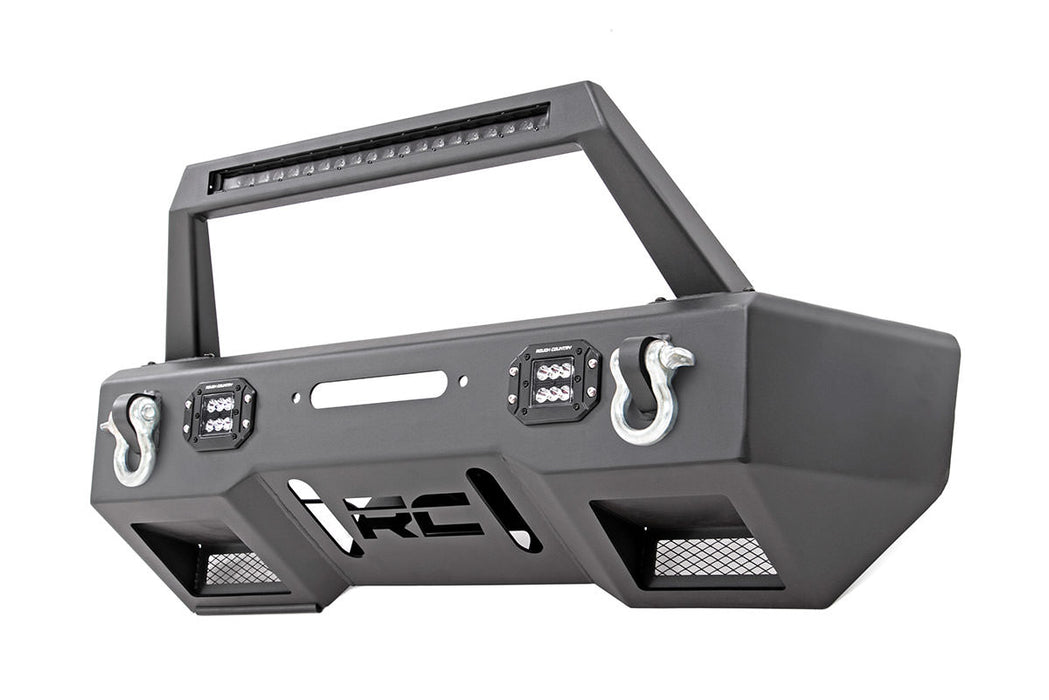 Rough Country Fr Bumper Stubby Hoop Blk Led compatible with Jeep Gladiator Jt/Wrangler Jk & Jl 11826