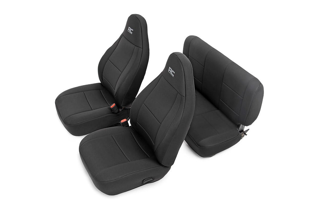 Rough Country Seat Covers Front And Rear compatible with Jeep Wrangler Tj (03-06) 4Wd 91001