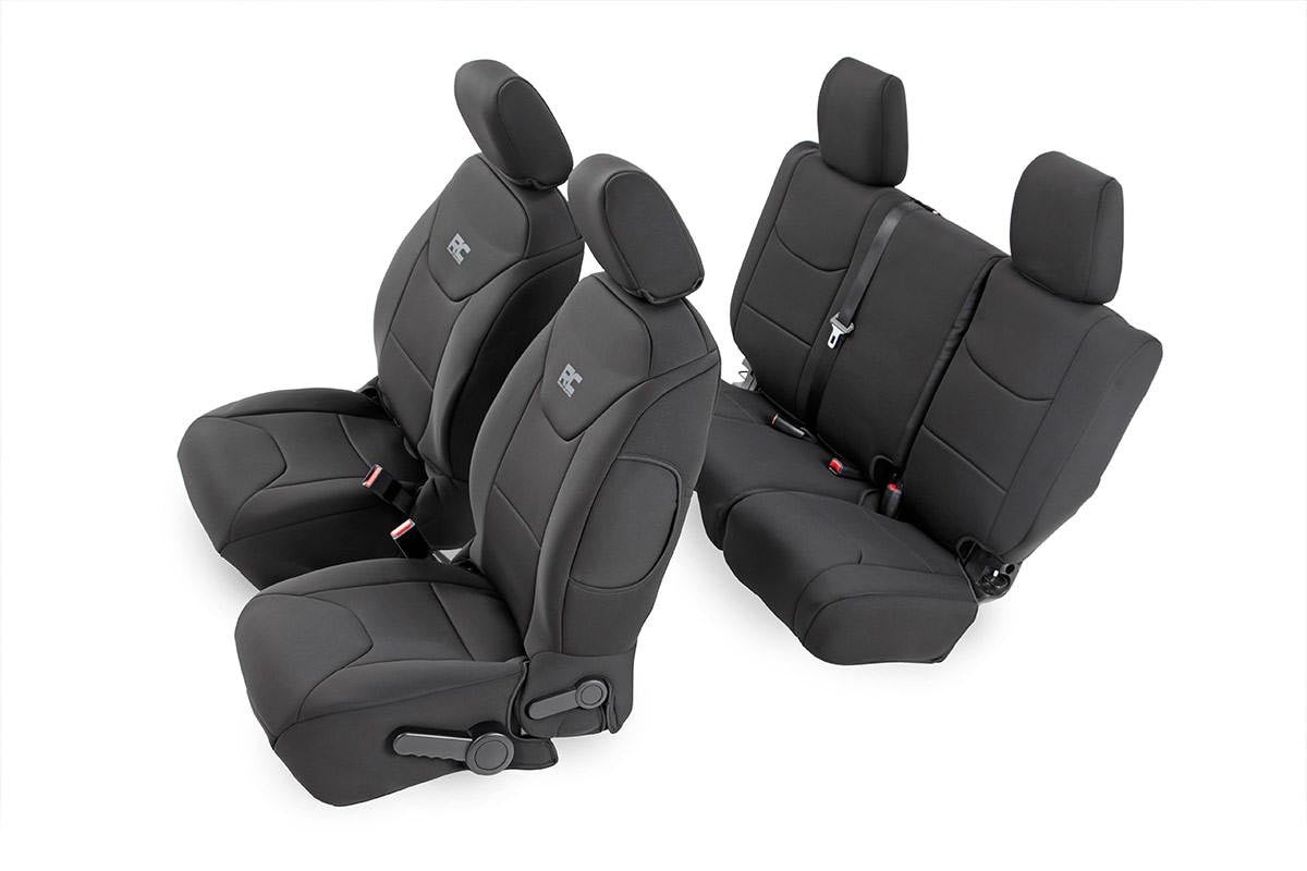 Rough Country Seat Covers Front And Rear Fits Jeep Wrangler Jk 4WD (2013-2018) 91004