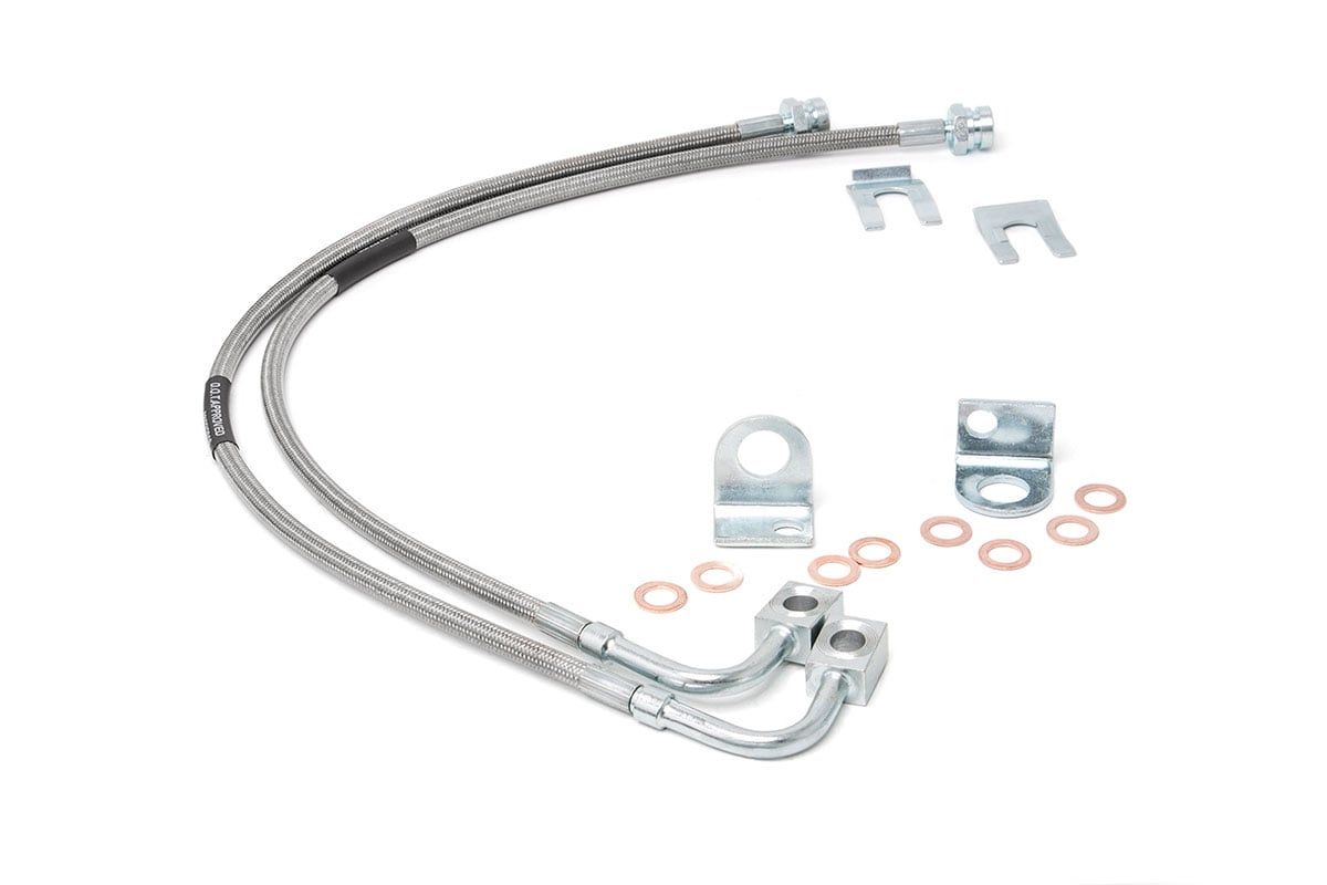 Rough Country Brake Lines Stainless Front 4-6 Inch Lift Fits Jeep Wrangler Jk (07-18) 89707