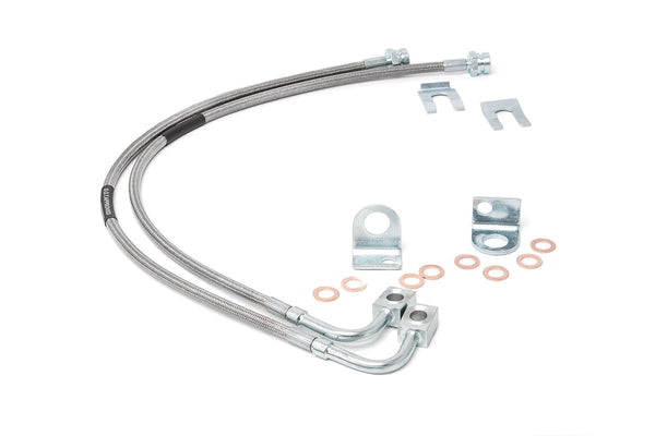Rough Country Brake Lines Stainless Front 4-6 Inch Lift Fits Jeep Wrangler Jk (07-18) 89707