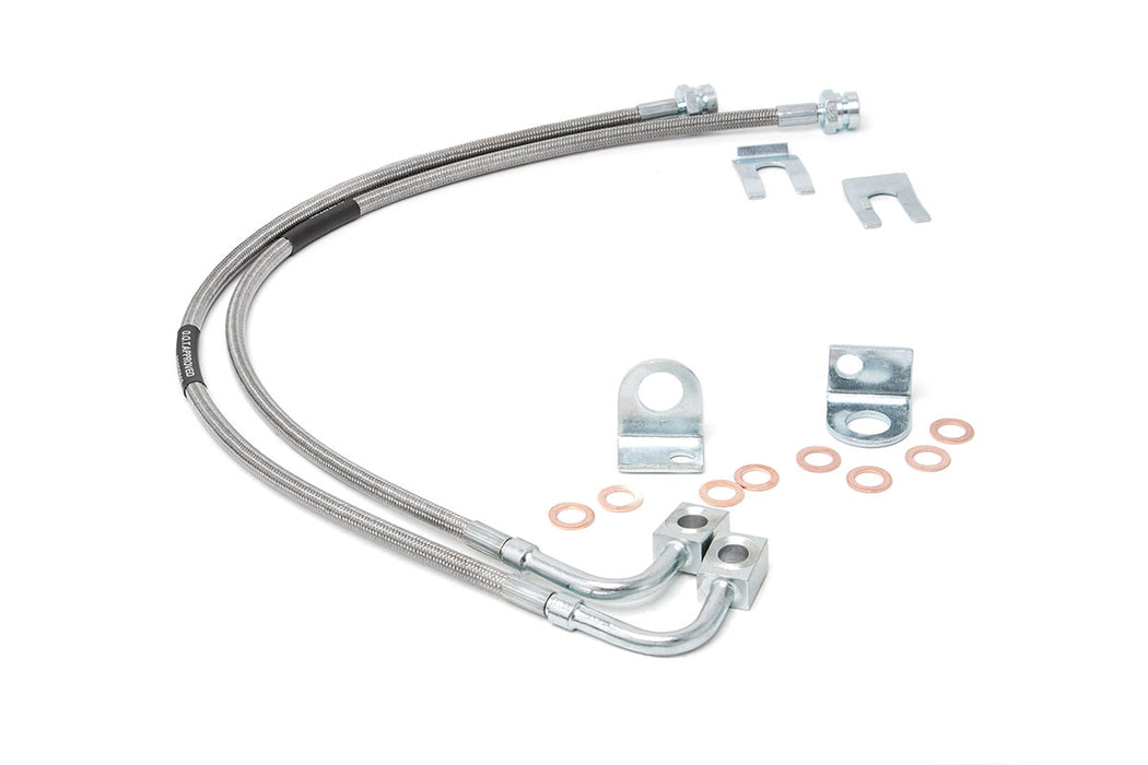 Rough Country Brake Lines Stainless Rear 4-6 Inch Lift compatible with Jeep Wrangler Jk (07-18) 89708