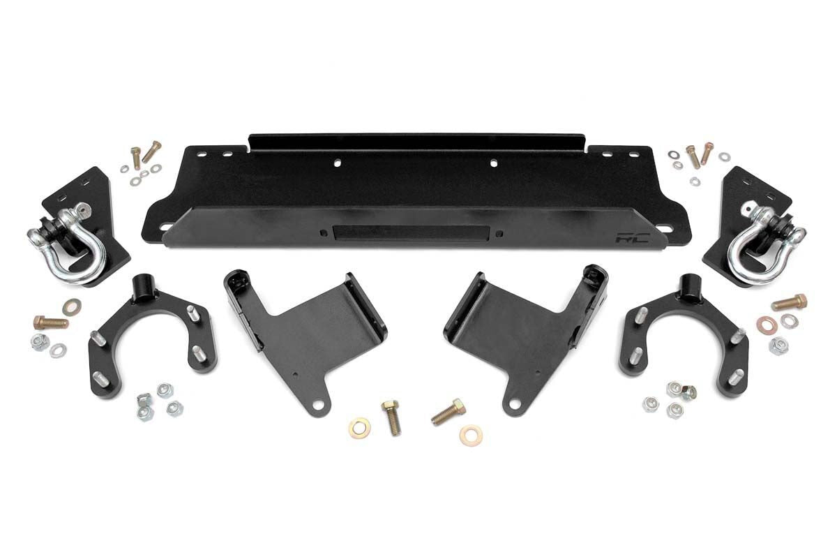 Rough Country Winch Mount Plate Factory Bmpr D-Rings Fits Jeep Wrangler Jk (07-18) 1173
