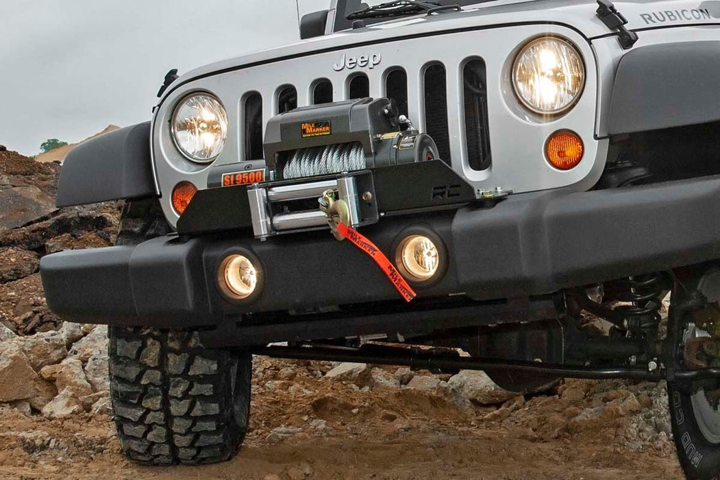 Rough Country Winch Mount Plate Factory Bmpr D-Rings compatible with Jeep Wrangler Jk (07-18) 1173