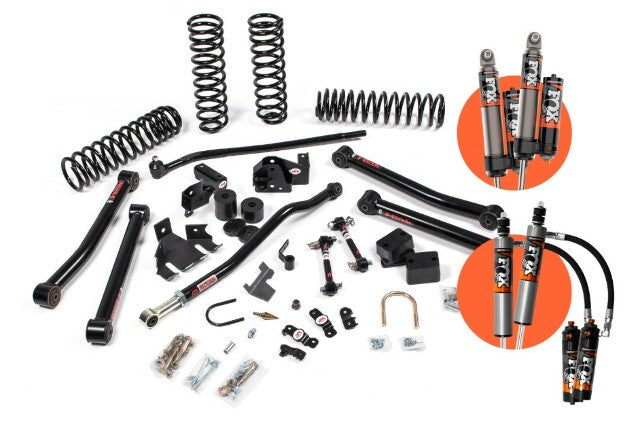 JKS JSPEC114PES 2007-2018 compatible with Jeep Wrangler (JK) 2Dr 3.5" J-Konnect Suspension Lift Kit w/ Fox 2.5 PES R/R DSC Shocks 4wd
