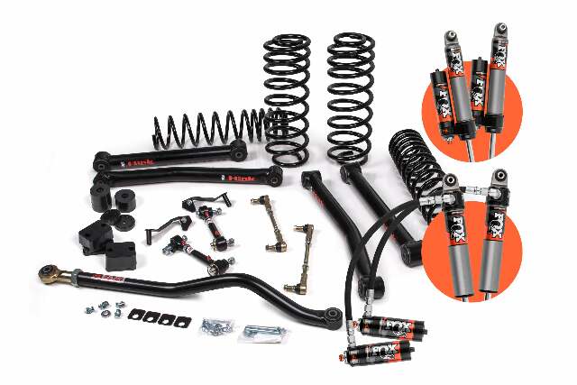 2018-2025 Jeep Wrangler JL - 4Dr - J-Konnect 2.5" Suspension Lift Kit - Hd Rate Coil Springs Front/Rear - Fox 2.5" Performance Elite Series Shocks Front/Rear