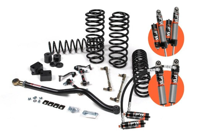 2018-2025 Jeep Wrangler JL - 2Dr - J-Venture 3" Suspension Lift Kit - STD Rate Coil Springs Front/Rear - Fox 2.5" Performance Elite Series Shocks Front/Rear