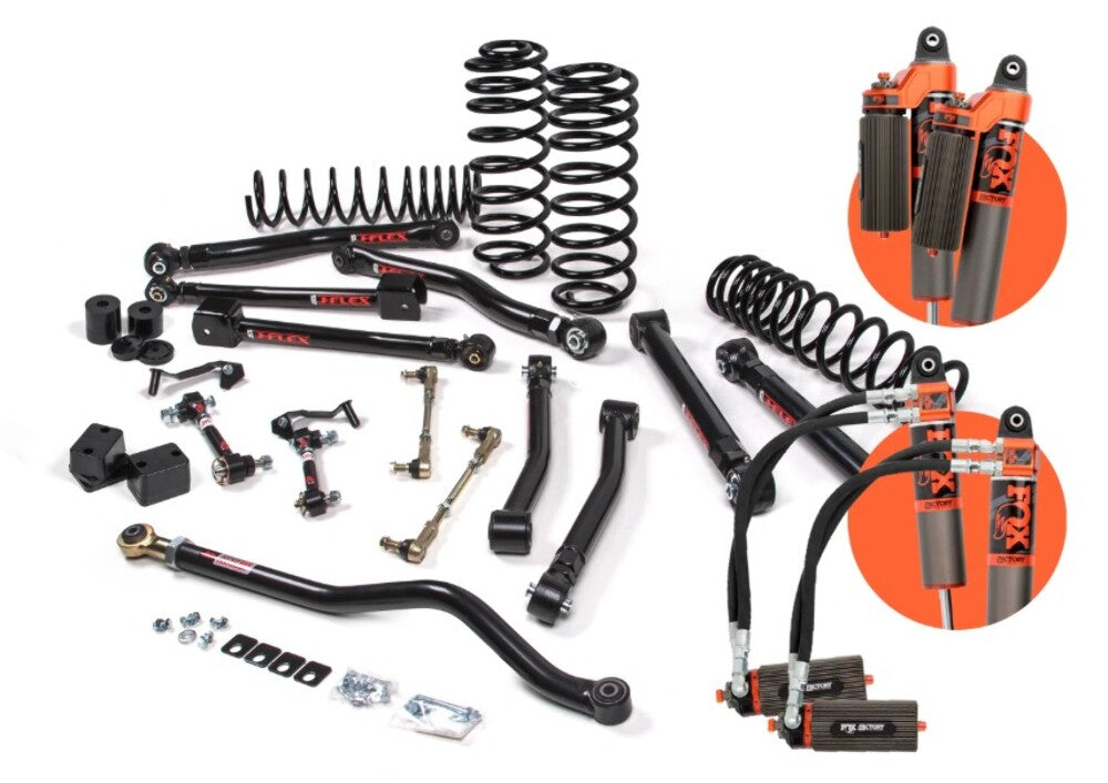 JKS 2018-2023 Fits Jeep Wrangler JL 4Dr 2.5" J-Krawl System, Rubber FOX 3.0 Frs Ibp R, R Dsc Front, FOX 3.0 Frs Ibp P, B Dsc Rear, Std Rate Coils, Fits 2018-2023 Jeep Wrangler JL JSPEC184FRS