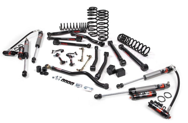 JKS 2018-2023 Compatible With Jeep Wrangler JL 4Dr 2.5" J-Krawl System, Rubber Fox 2.5 Pes R, R Dsc Front, Fox 2.5 Pes P, B Dsc Rear, Std Rate Coils, Fits 2018-2023 Jeep Wrangler JL JSPEC184PES