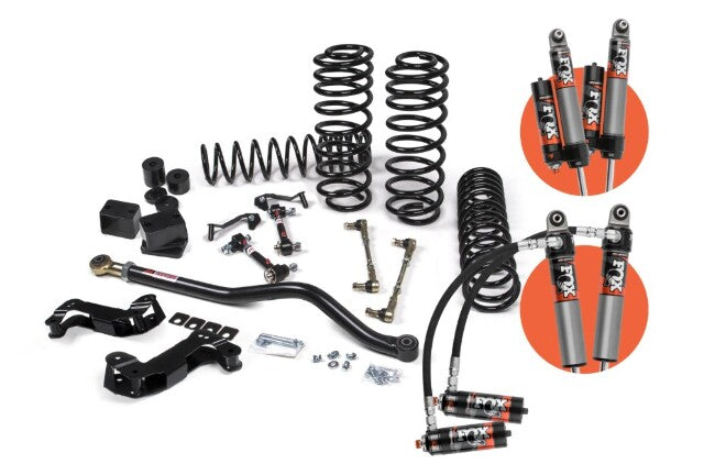 JKS 2021-2025 Fits Jeep Wrangler JL 4xe - 4Dr - J-Krawl 3" Suspension Lift Kit - HD Rate Coil Springs Front, Rear - Fox 2.5" Performance Elite Series Shocks Front, Rear, Fits 2021-2025 Jeep Wrangler JL JSPEC206PES