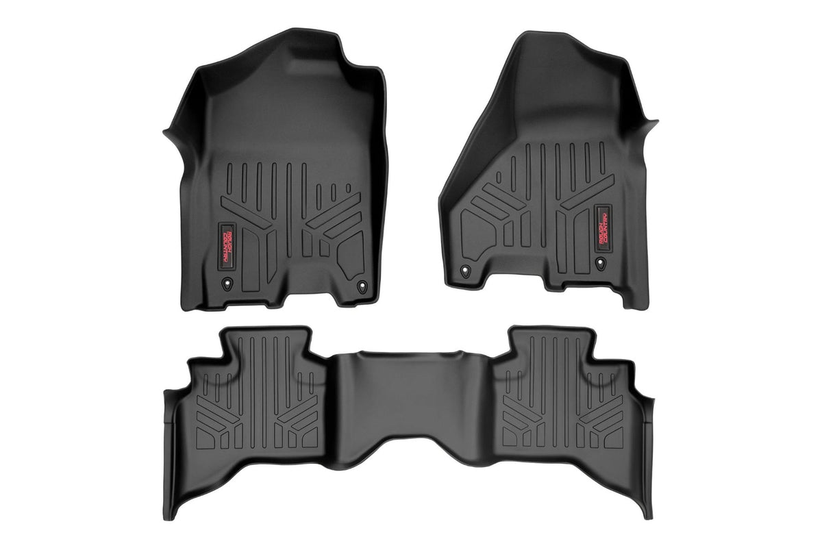 Rough Country Floor Mats Fr/Rr Quad Cab Fits RAM 1500 2WD/4WD (2012-2018 & Classic) M-31212