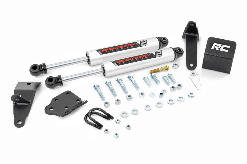 Rough Country V2 Steering Stabilizer Dual 2-8 Inch Lift Ram 2500 (10-13)/3500 (10-12) 8749570