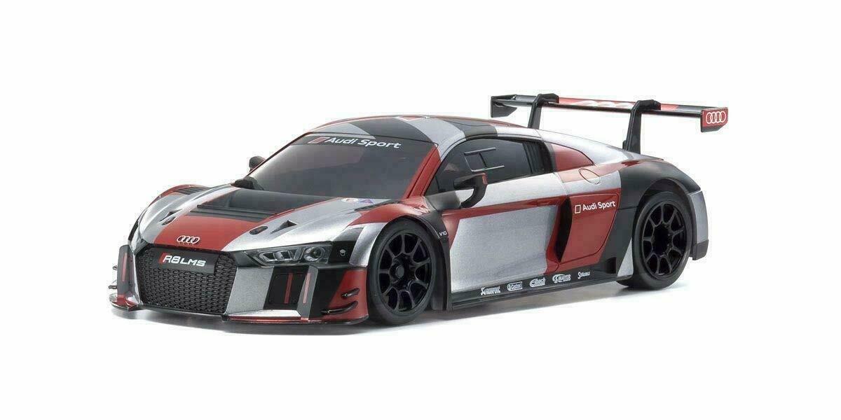 Kyosho New Mini-Z Rwd Rc Readyset Audi R8 Lms 2016 Gray/Red Touring Car 32323Rgb 32323RGB